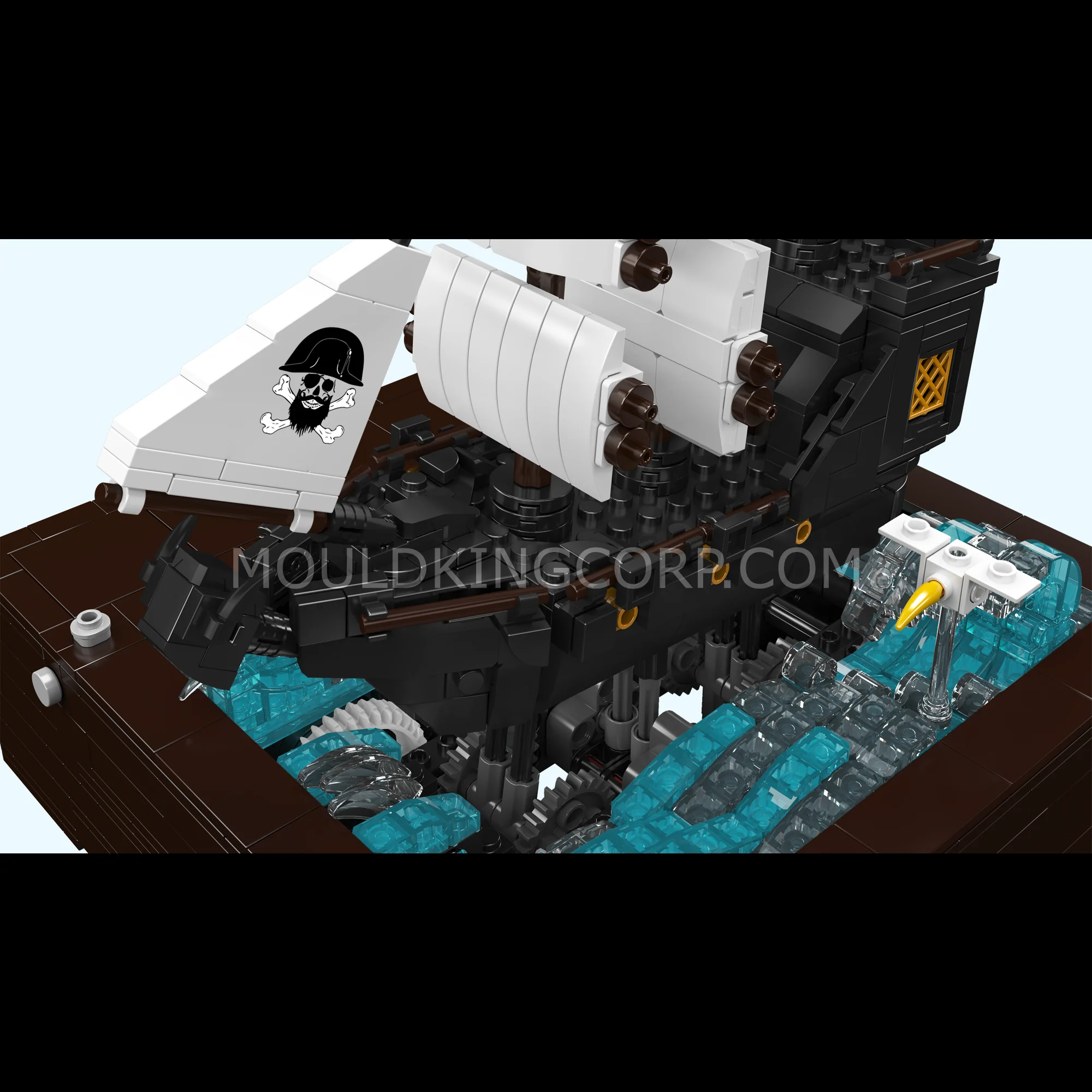 Mould King 10243 Motorized Pirate Ship & Moving Wave Building Set | 1,280 Pcs - Image 2