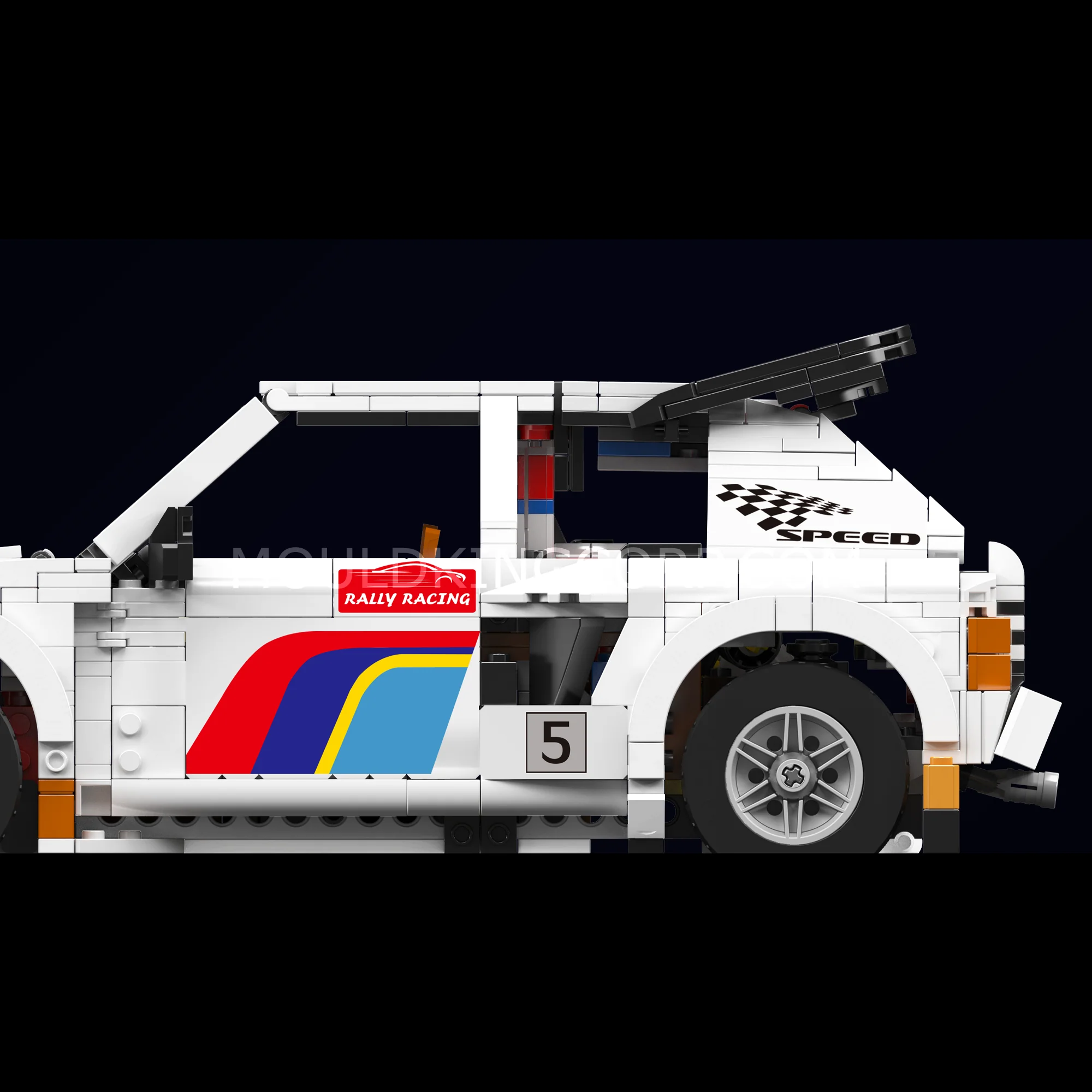 Mould King 10272 1980s Group B Rally Car Building Set | 1,477 Pcs - Image 5