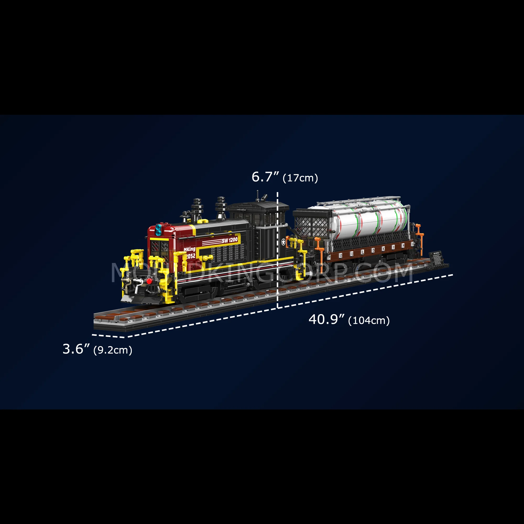 Mould King 12052 SW1200 Classic Diesel Switcher Locomotive Building Set | 2,283 Pcs - Image 6
