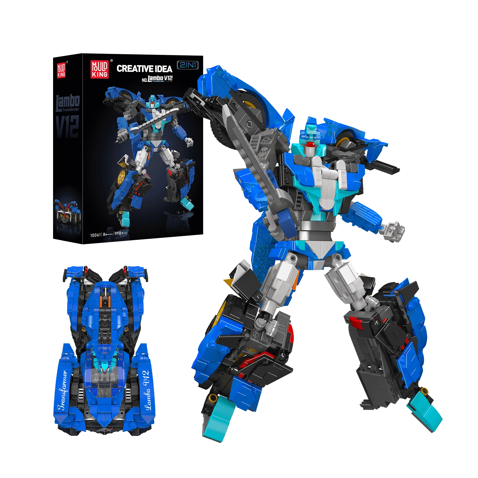 Mould King 10061 Creative Ideas 2in1 Lambo Robot Building Set | 998 PCS