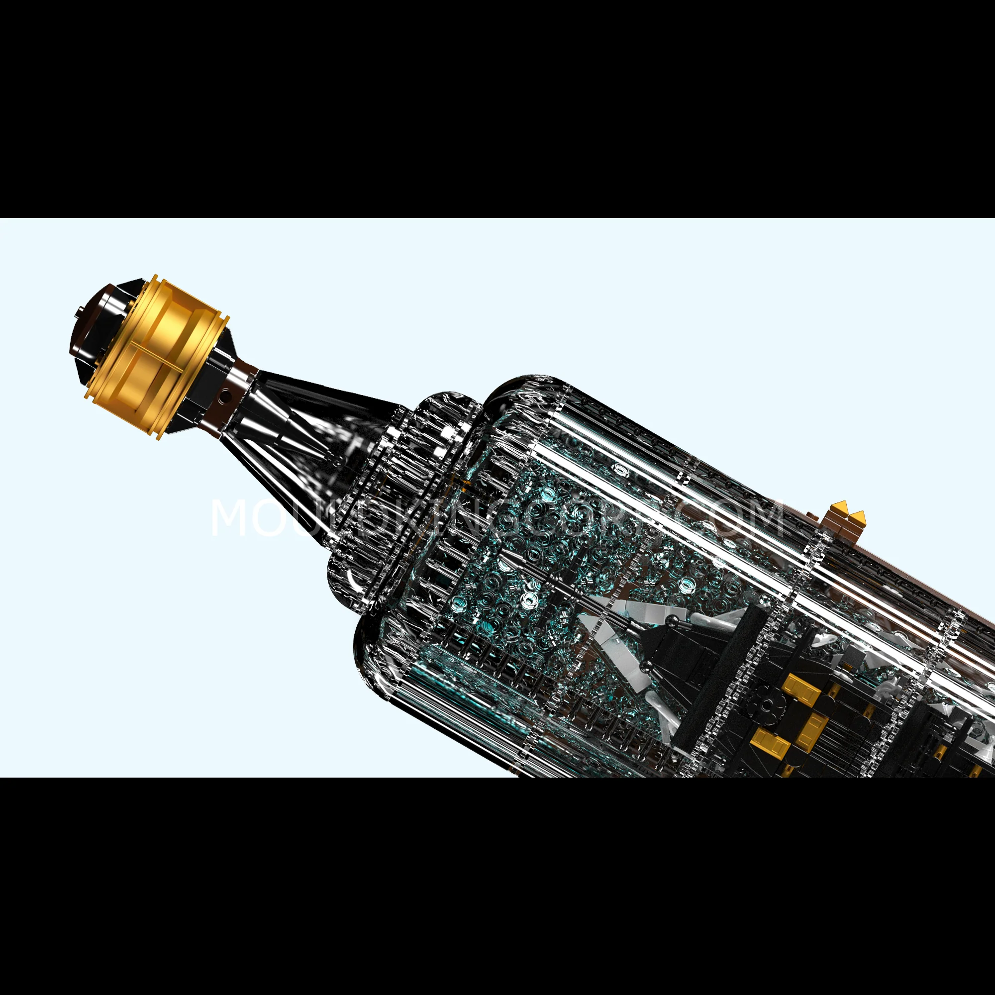 Mould King 10065 Black Pirates Ship-In-a-Bottle Building Set | 2,206 PCS - Image 2