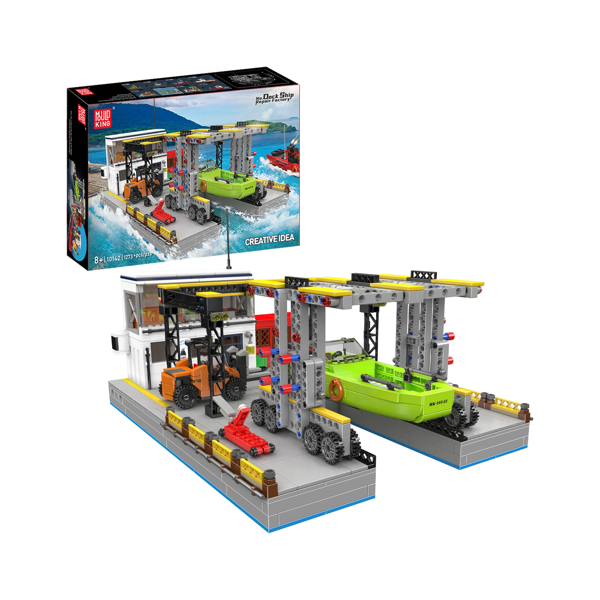 Mould King 10142 Dock Ship Repair Factory Building Set | 1,273 Pcs