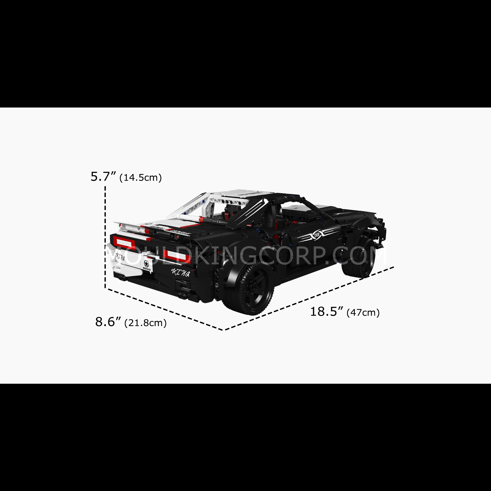 MOULD KING 13128 Remote Controlled Hellcat Muscle Car Building Set | 1678 PCS - Image 6