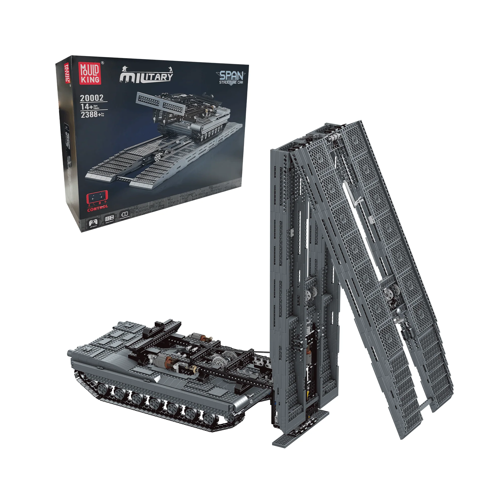MOULD KING 20002 Assault Bridge Layer Remote Controlled Building Set | 2,388 PCS