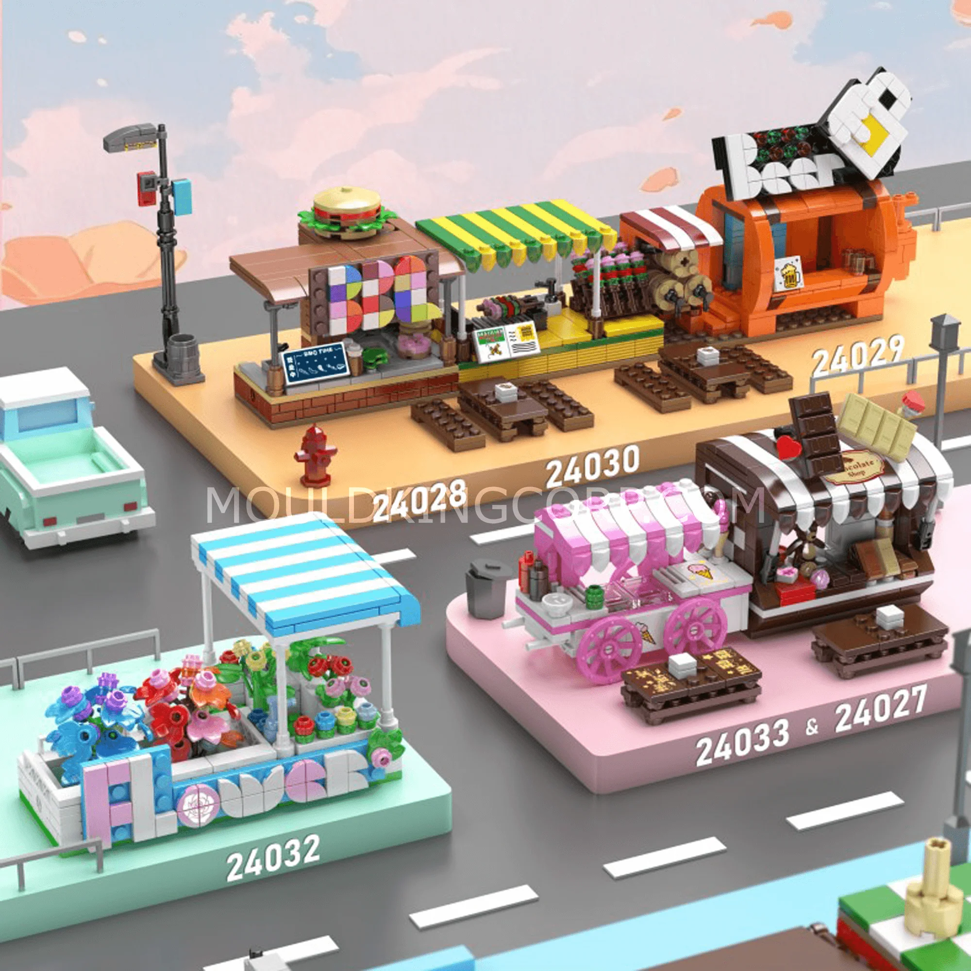 Mould King 24034 Coffee Shop & Newsstand Building Set | 265 Pcs - Image 4