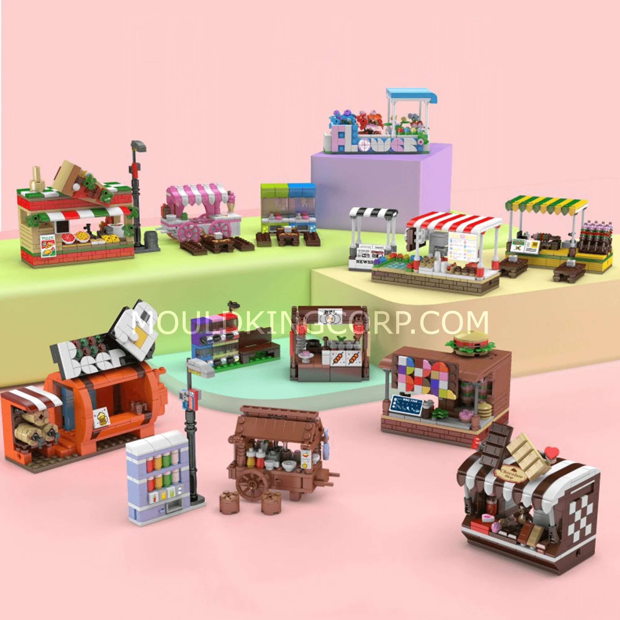 Mould King 24034 Coffee Shop & Newsstand Building Set | 265 Pcs - Image 6